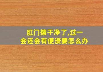 肛门擦干净了,过一会还会有便渍要怎么办