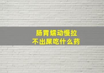 肠胃蠕动慢拉不出屎吃什么药