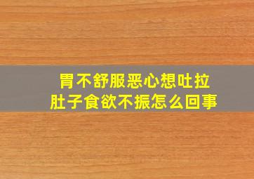 胃不舒服恶心想吐拉肚子食欲不振怎么回事