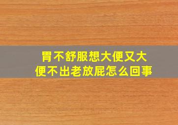 胃不舒服想大便又大便不出老放屁怎么回事