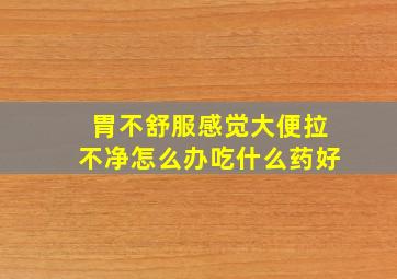 胃不舒服感觉大便拉不净怎么办吃什么药好