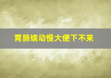 胃肠蠕动慢大便下不来