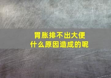 胃胀排不出大便什么原因造成的呢