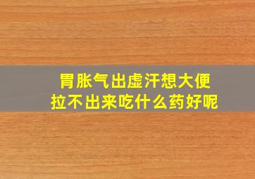 胃胀气出虚汗想大便拉不出来吃什么药好呢