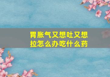 胃胀气又想吐又想拉怎么办吃什么药