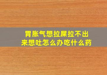 胃胀气想拉屎拉不出来想吐怎么办吃什么药