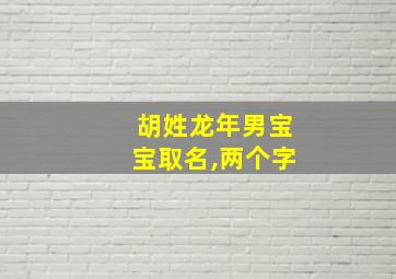 胡姓龙年男宝宝取名,两个字