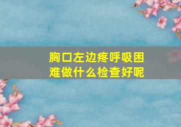 胸口左边疼呼吸困难做什么检查好呢