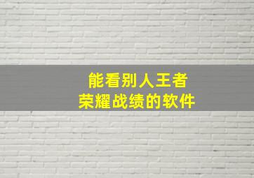 能看别人王者荣耀战绩的软件