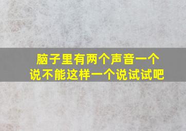 脑子里有两个声音一个说不能这样一个说试试吧