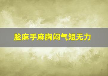 脸麻手麻胸闷气短无力