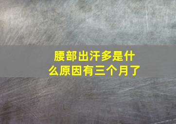 腰部出汗多是什么原因有三个月了