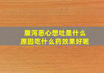 腹泻恶心想吐是什么原因吃什么药效果好呢