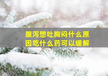 腹泻想吐胸闷什么原因吃什么药可以缓解