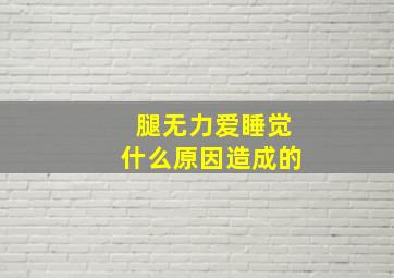 腿无力爱睡觉什么原因造成的