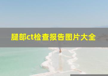 腿部ct检查报告图片大全