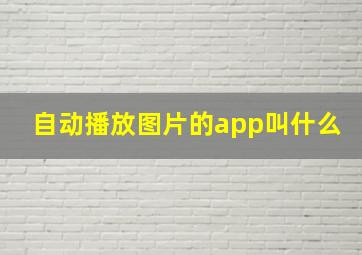 自动播放图片的app叫什么