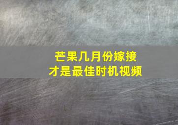 芒果几月份嫁接才是最佳时机视频