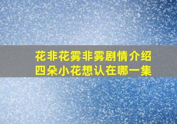 花非花雾非雾剧情介绍四朵小花想认在哪一集