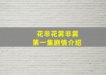 花非花雾非雾第一集剧情介绍