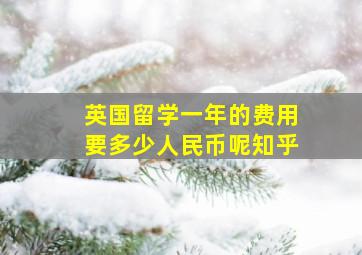 英国留学一年的费用要多少人民币呢知乎