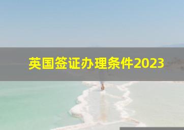 英国签证办理条件2023