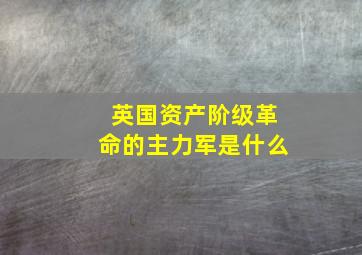 英国资产阶级革命的主力军是什么