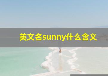 英文名sunny什么含义