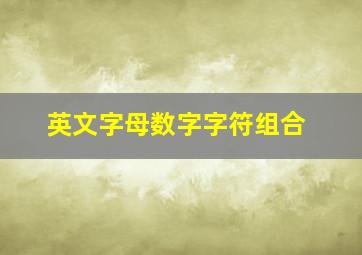 英文字母数字字符组合