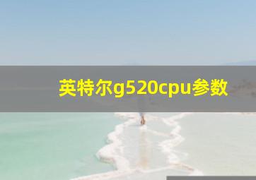 英特尔g520cpu参数