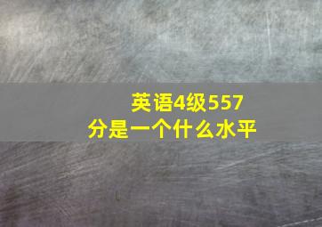 英语4级557分是一个什么水平