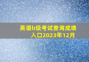 英语b级考试查询成绩入口2023年12月