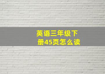 英语三年级下册45页怎么读