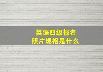 英语四级报名照片规格是什么