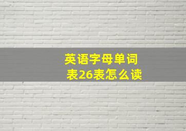 英语字母单词表26表怎么读