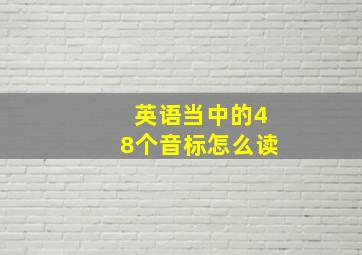 英语当中的48个音标怎么读