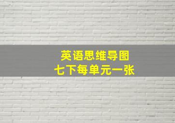 英语思维导图七下每单元一张