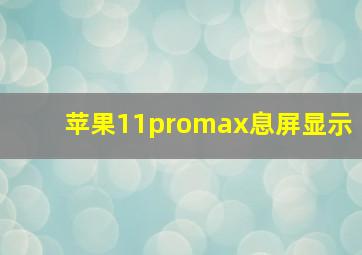 苹果11promax息屏显示