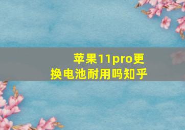 苹果11pro更换电池耐用吗知乎