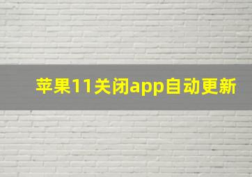 苹果11关闭app自动更新