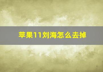 苹果11刘海怎么去掉