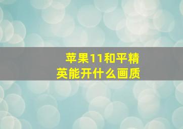 苹果11和平精英能开什么画质