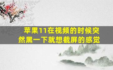 苹果11在视频的时候突然黑一下就想截屏的感觉