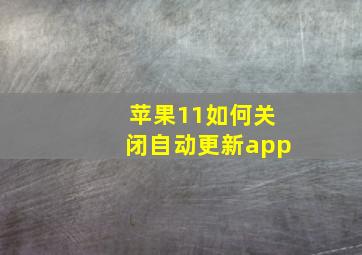 苹果11如何关闭自动更新app