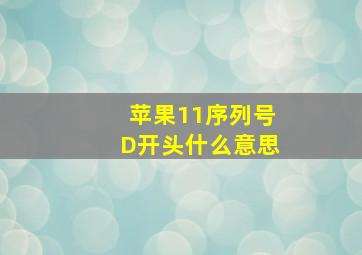 苹果11序列号D开头什么意思