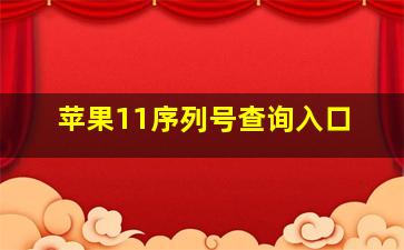 苹果11序列号查询入口