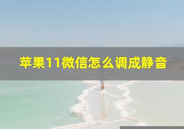 苹果11微信怎么调成静音