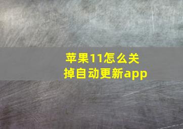 苹果11怎么关掉自动更新app