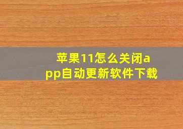 苹果11怎么关闭app自动更新软件下载