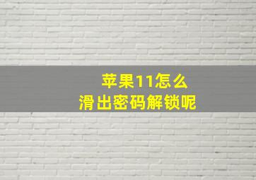 苹果11怎么滑出密码解锁呢